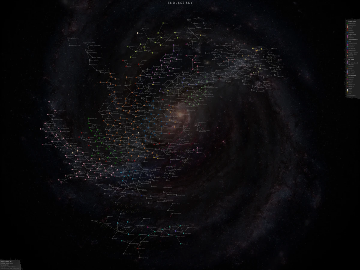 The star map from Endless Sky